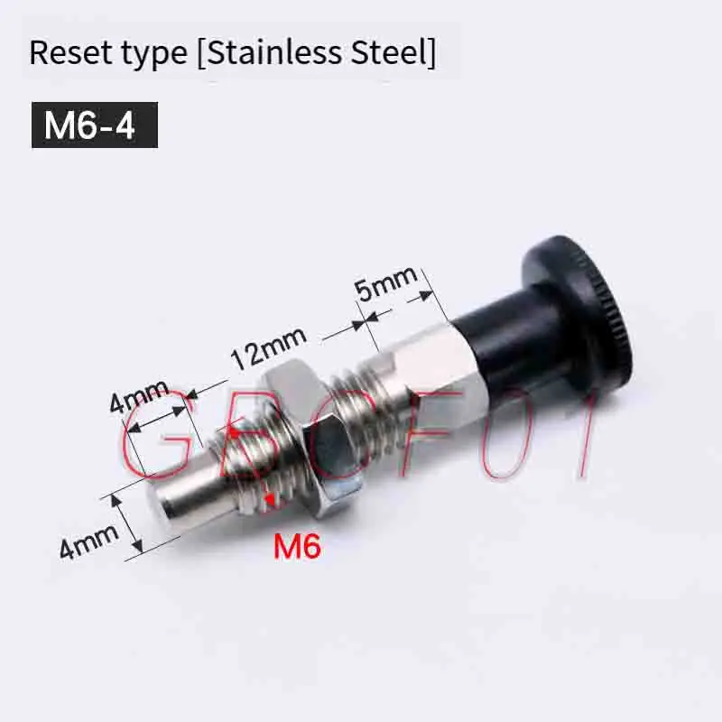 1Pcs Stainless Steel Spring Loaded Plunger Self-Locking Knob Plunger Indexing Plunger Coarse Thread PMXK/PMXYK