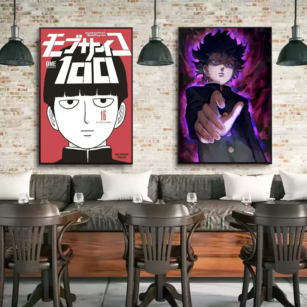 أنيمي الغوغاء النفسي 100 ملصق HD الفن لزجة جدار مقاوم للماء غرفة المعيشة المنزلي غرفة نوم بار الديكور الجمالي