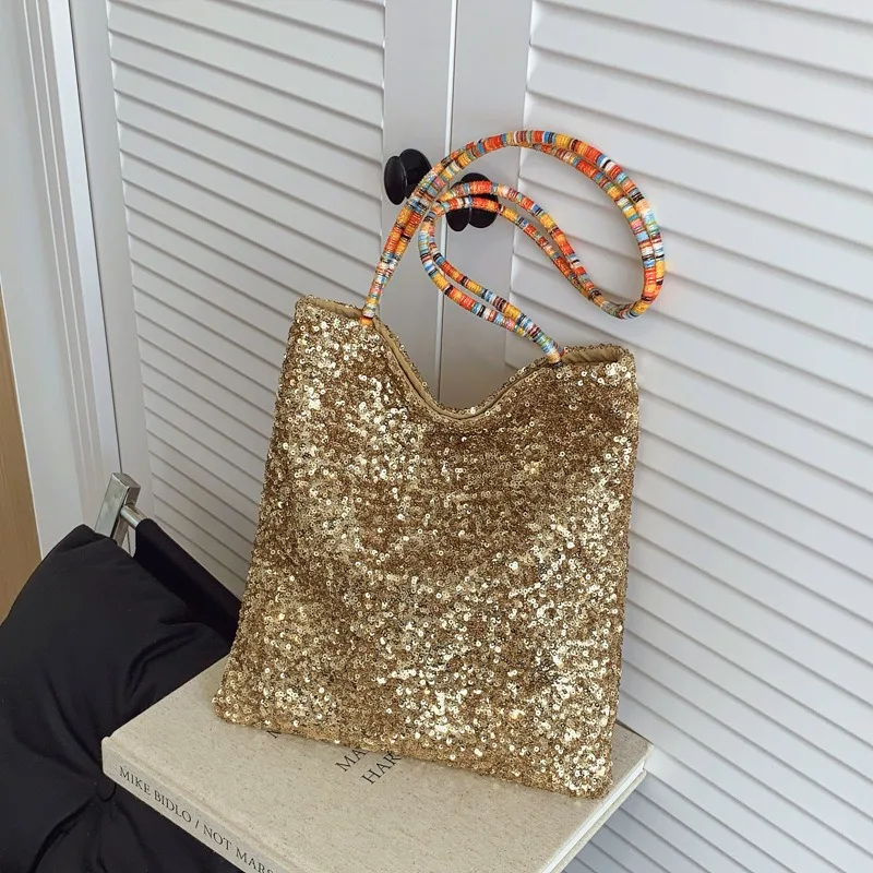 

Luxury Sequins Women Shoulder Bags Designer Handbags Purse Fashion Shiny Large Capacity Hobos Bag Lady Travel Shopping Totes Bag