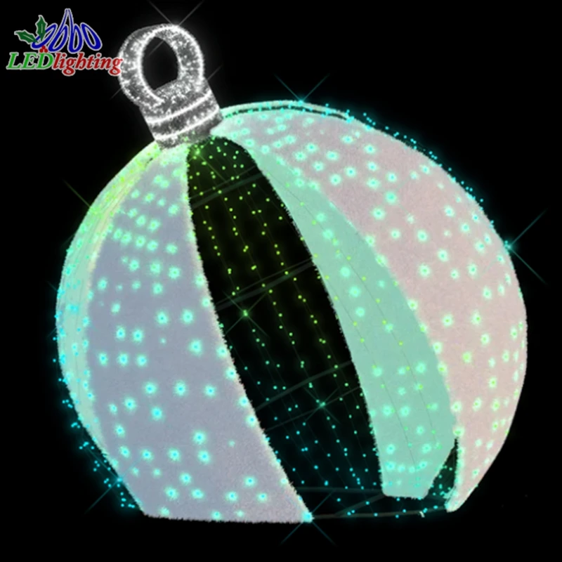 Custom. outdoor led waterproof 3D globe motif lights hanging street tree decoration