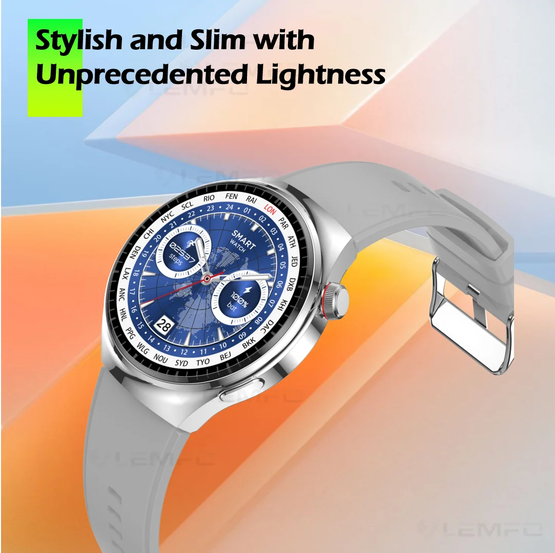 Lemfo LF38 Smart Watch men Gift Waterproof Compass Heart Rate Bluetooth Calls GPS Health Monitoring Voice Assistant Smartwatch