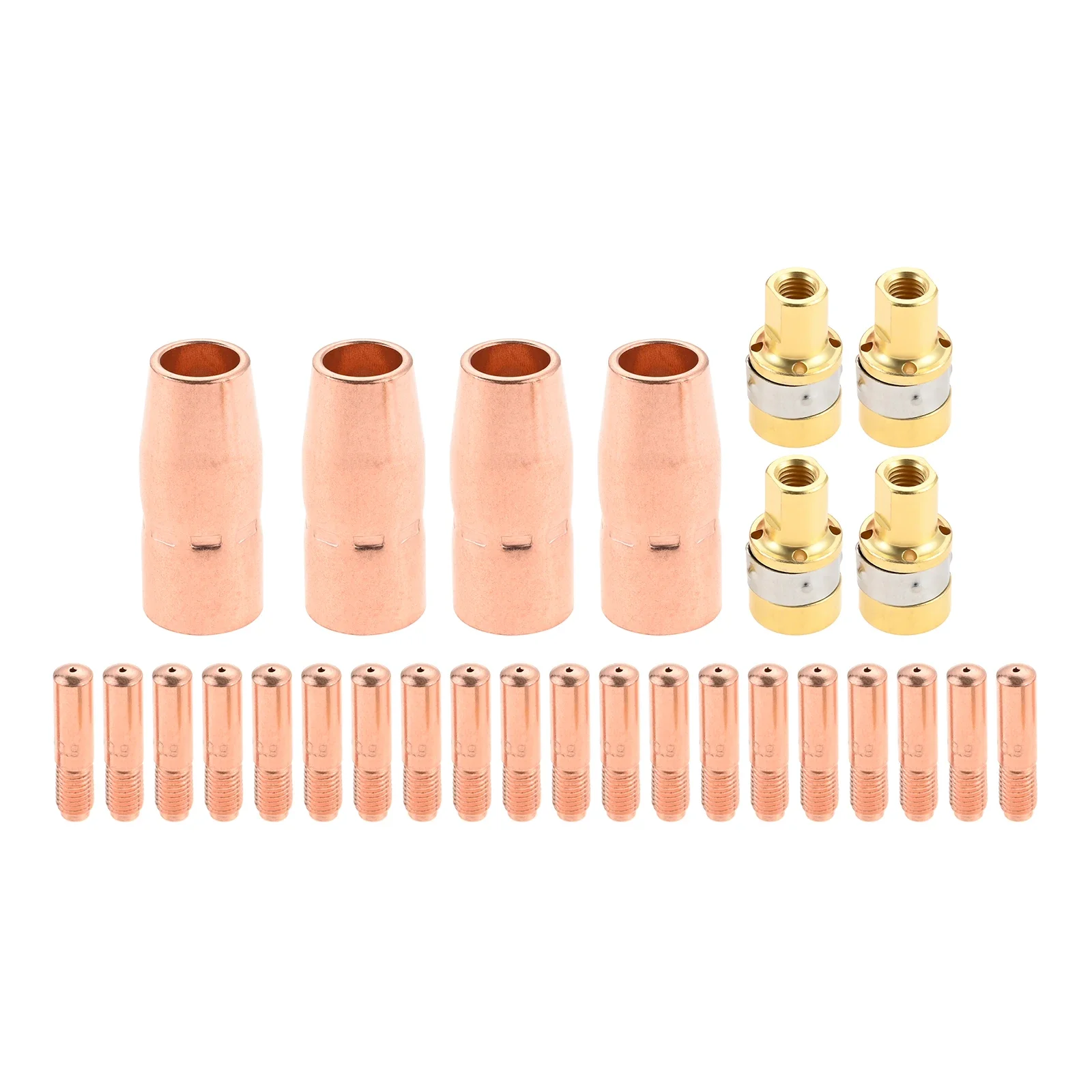 28pcs MIG Welding Gun Brass Gas Nozzles & Diffuser 0.030"/0.035" Contact Tips for Miller M10/M15 Hobart H9/H10 MB15 Torch