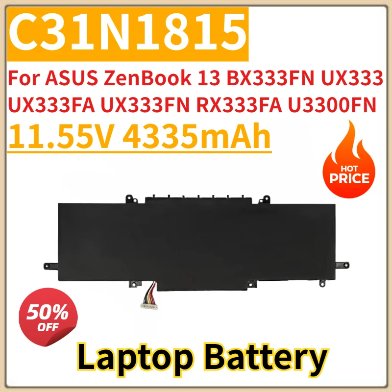 

Новый сменный аккумулятор для ноутбука 11,55 В 4335 мАч C31N1815 для ASUS ZenBook 13 BX333FN UX333 UX333FA UX333FN RX333FA RX333FN U3300FN