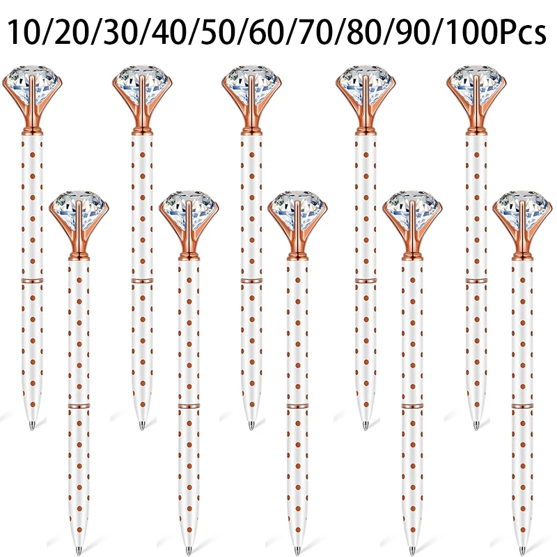 

10-100 шт., металлическая шариковая ручка со стразами