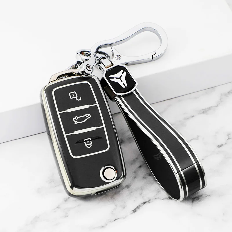 غطاء مفتاح السيارة عن بعد لسيارة Volkswagen VW Polo Golf Passat TiguanBeetle Caddy T5 Up Eos سكودا اوكتافيا سيات ليون ألتيا فوب