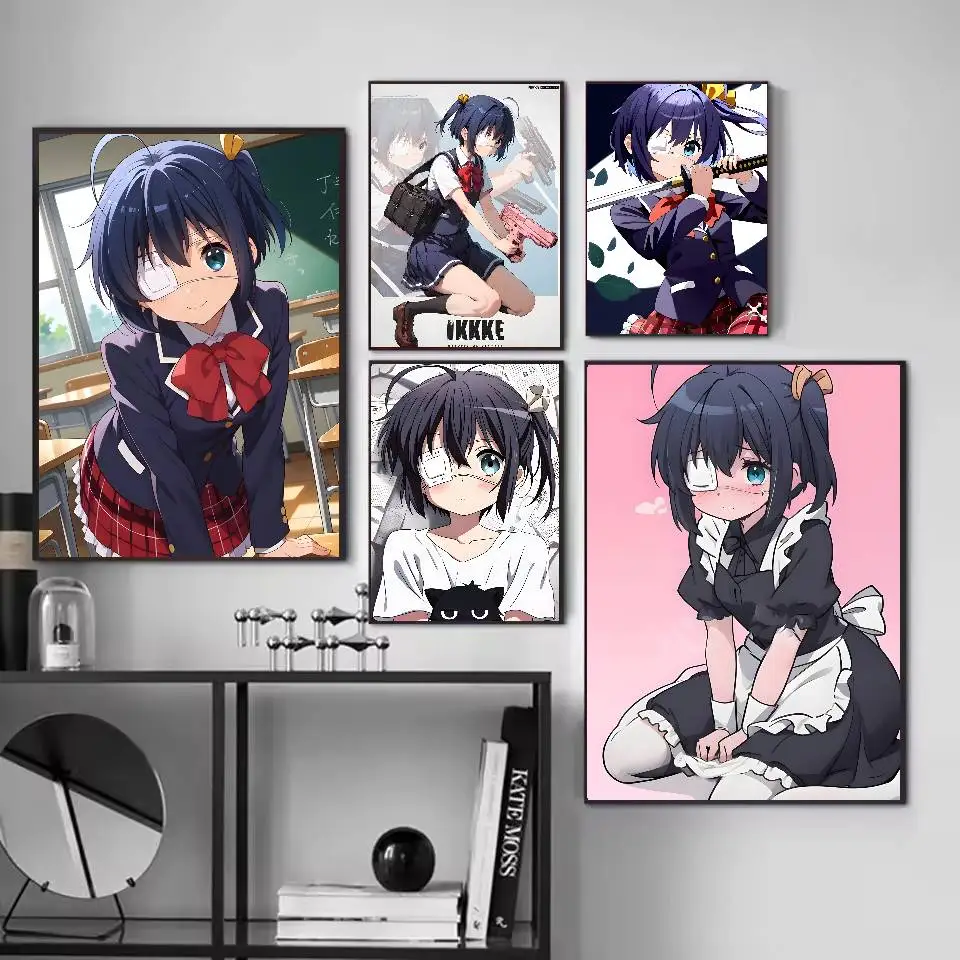 أنيمي الحب Chunibyo الأوهام الأخرى تاكاناشي ريكا ملصق ذاتية اللصق الفن ورق مقاوم للماء ملصق جدار غرفة المقهى