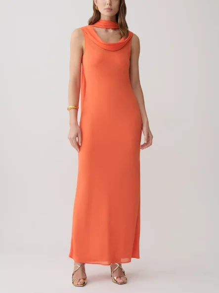 Customized Sleeveless Ankle Length A-line Orange Vestidos Para Bodas Mujer Invitada Luxury Evening Dress فساتين حفلات Abiti Prom