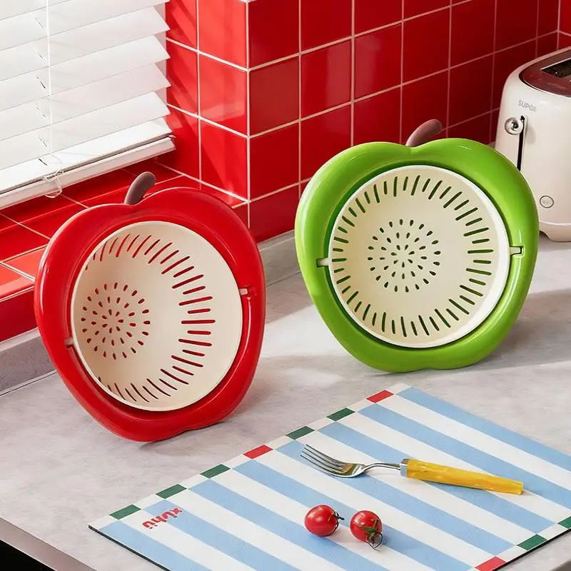 Fruit Shaped Wash Basin Basket with Drain for Efficient Fruit and Vegetable Cleaning