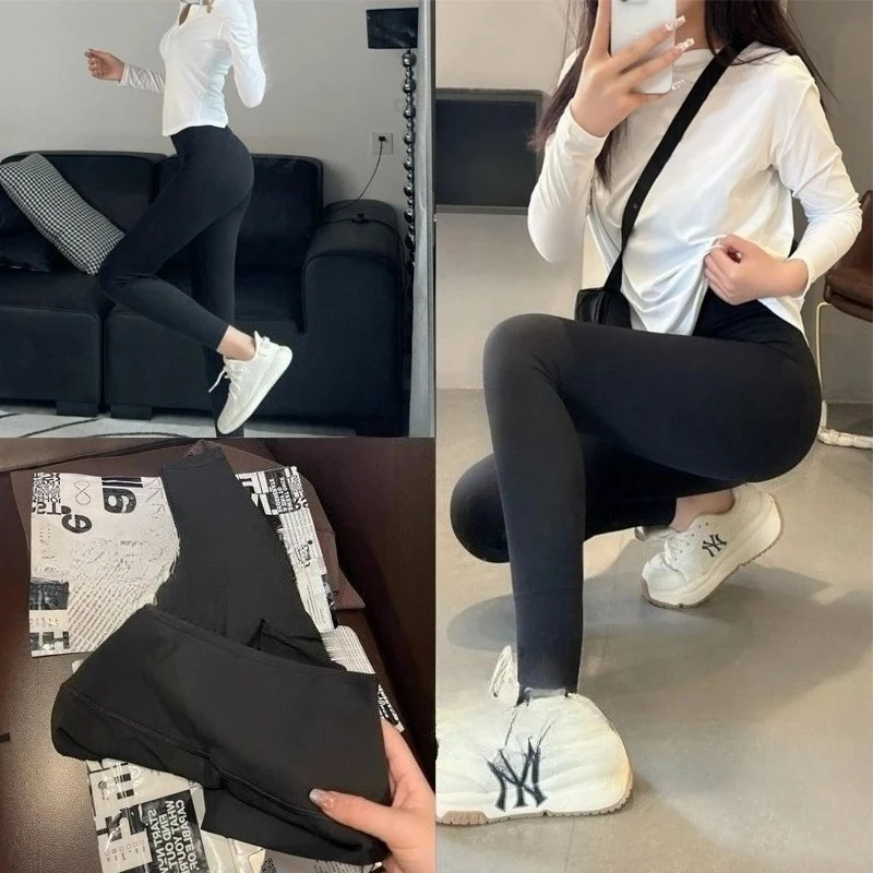 

Yoga Nine-minute leggings calf tag anti-curl yoga trousers women lycra high waisted bottoms fitness trousers
