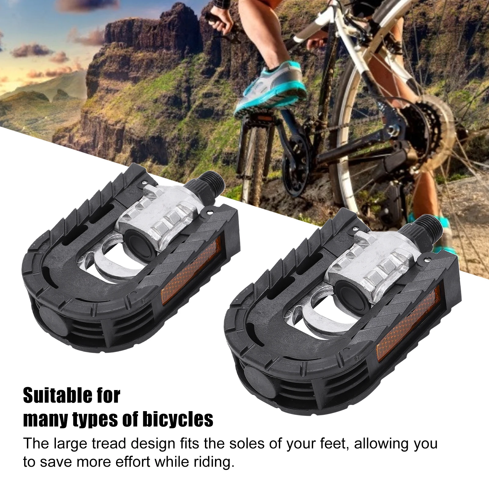 

Mountain Bike Pedal Aluminum Alloy Bicycle Folding Platform Flat Pedals Brand New Easy Using Durable Parts for Cycling Sports