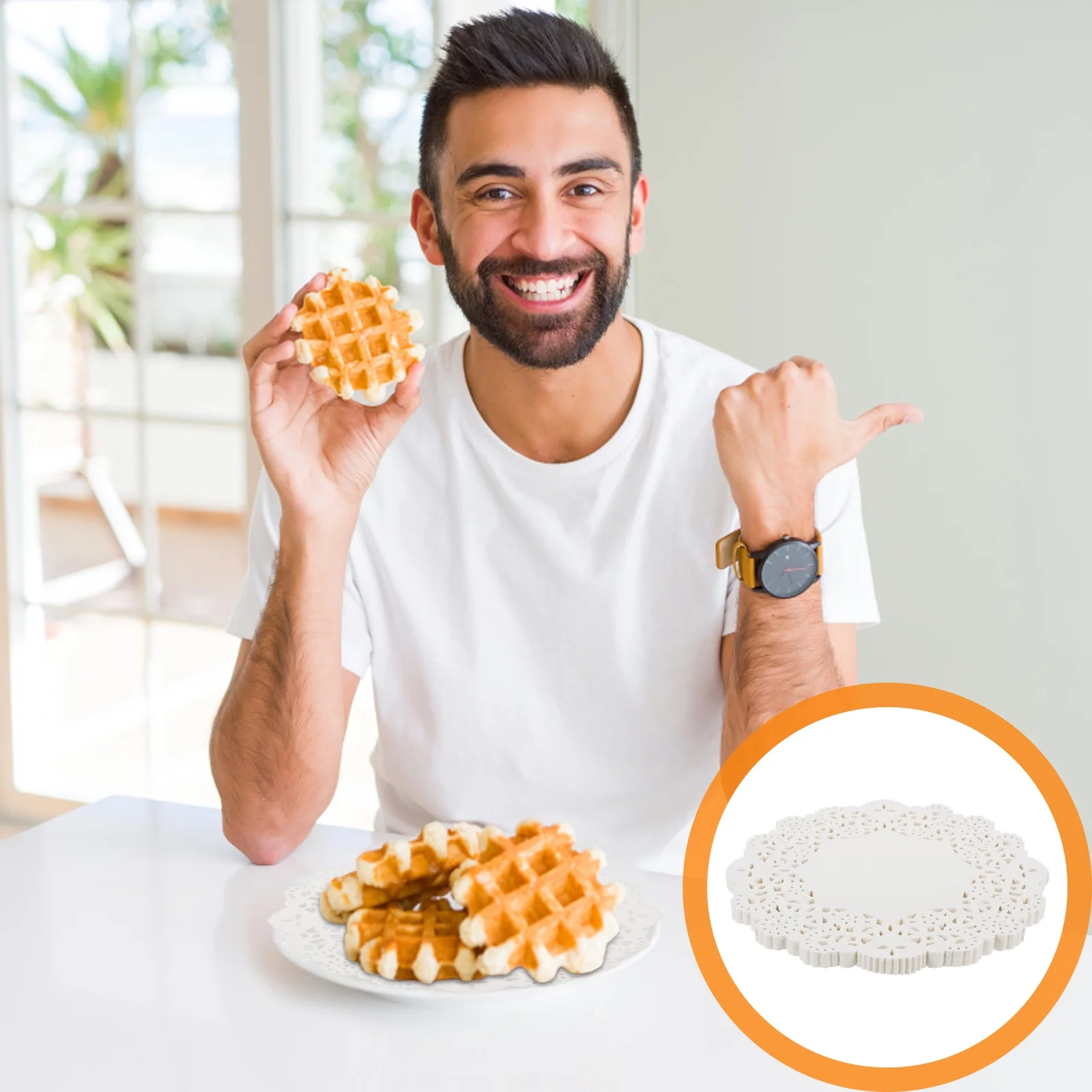 

400Pcs Laser Cut Lace Baking Oil Absorbing Paper Multipurpose Snack Sandwich Greaseproof Paper Kitchen Accessories