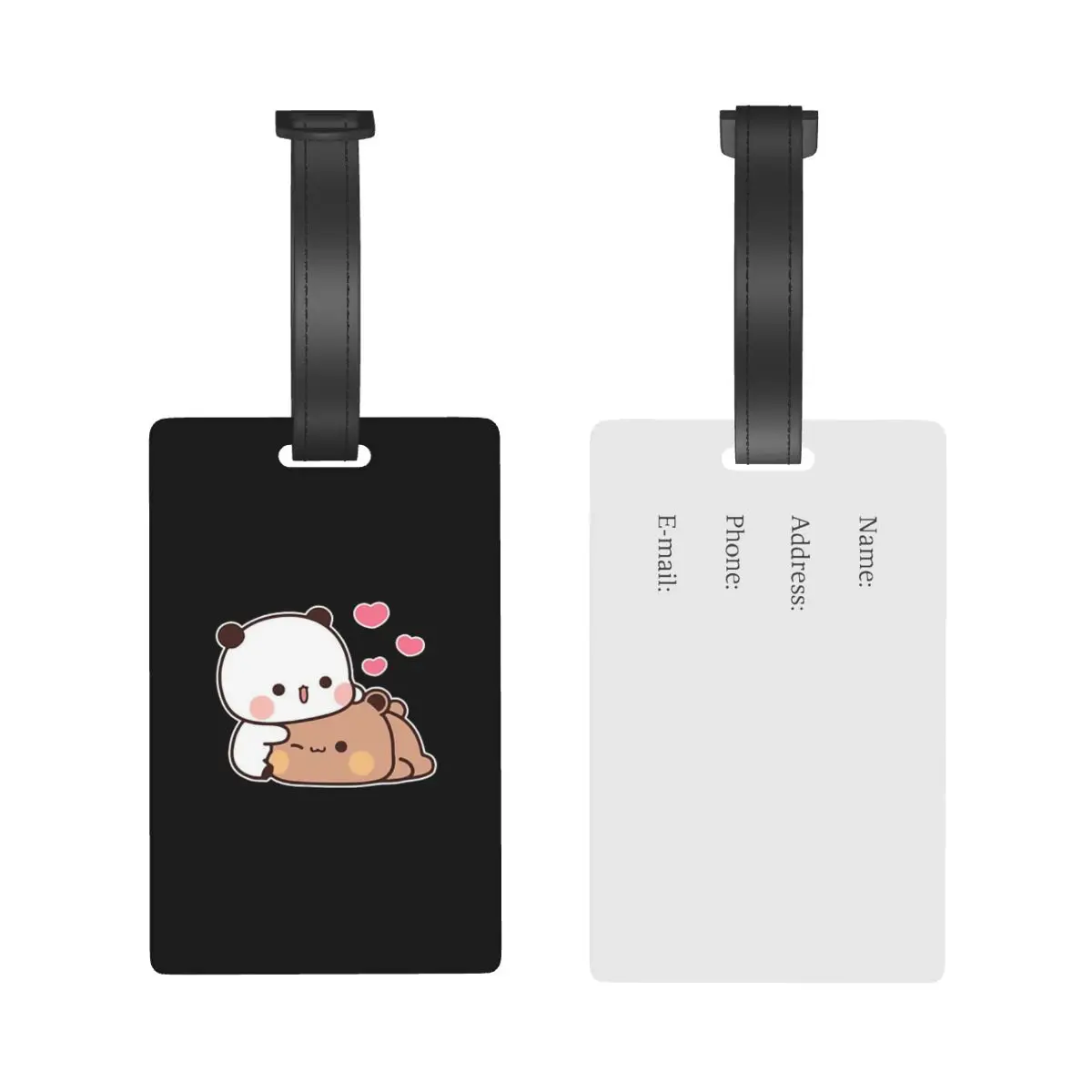 Panda Brownie Bear Mochi Cats Luggage Tags Suitcase Travel PVC Cute Baggage Boarding Tag Portable Label Holder ID Name Address