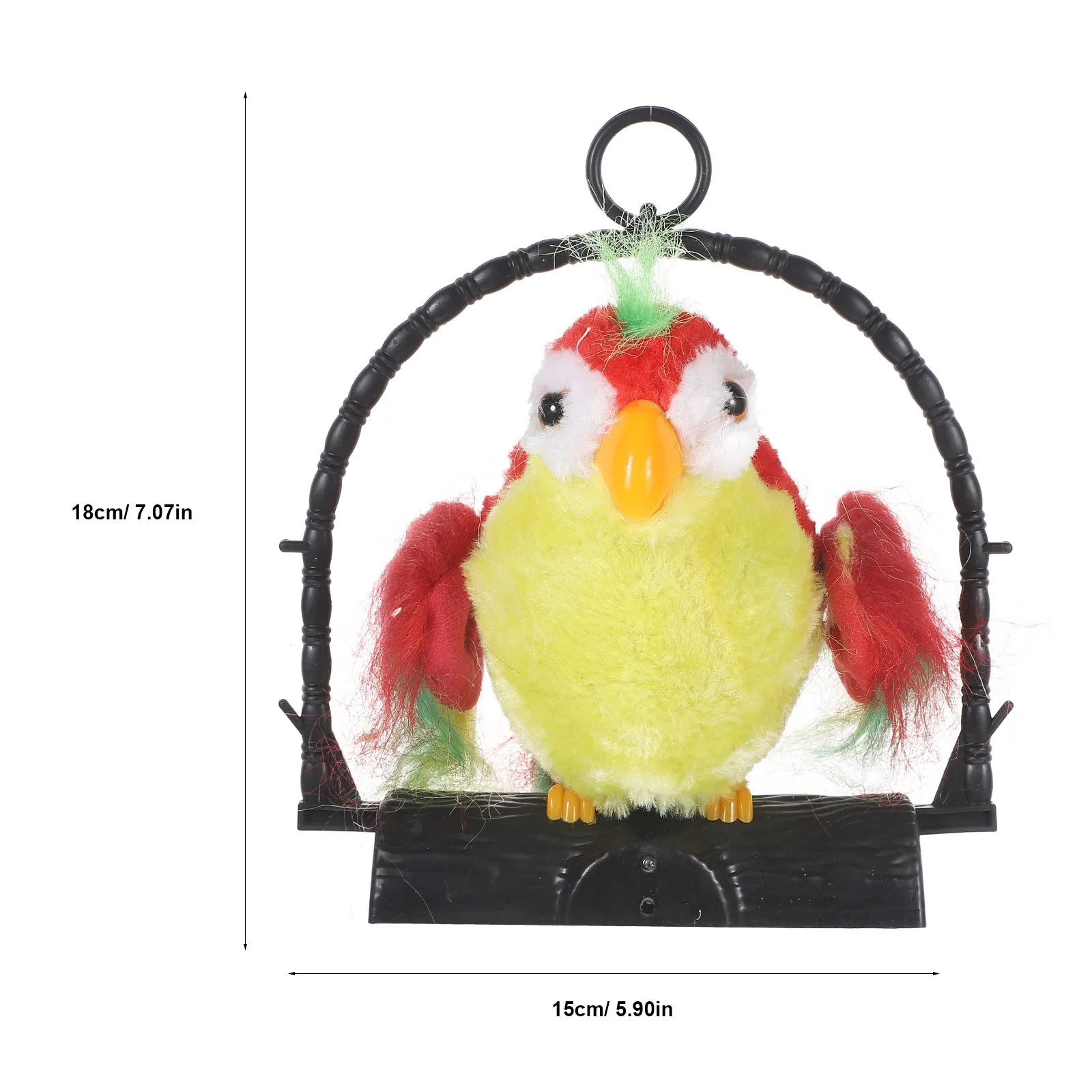 تسجيل كهربائي يتحدث الببغاء الأحمر لينة ديكور معلق للأطفال التعليمية التعلم المبكر صوت يحاكي الحيوانات الأليفة #6