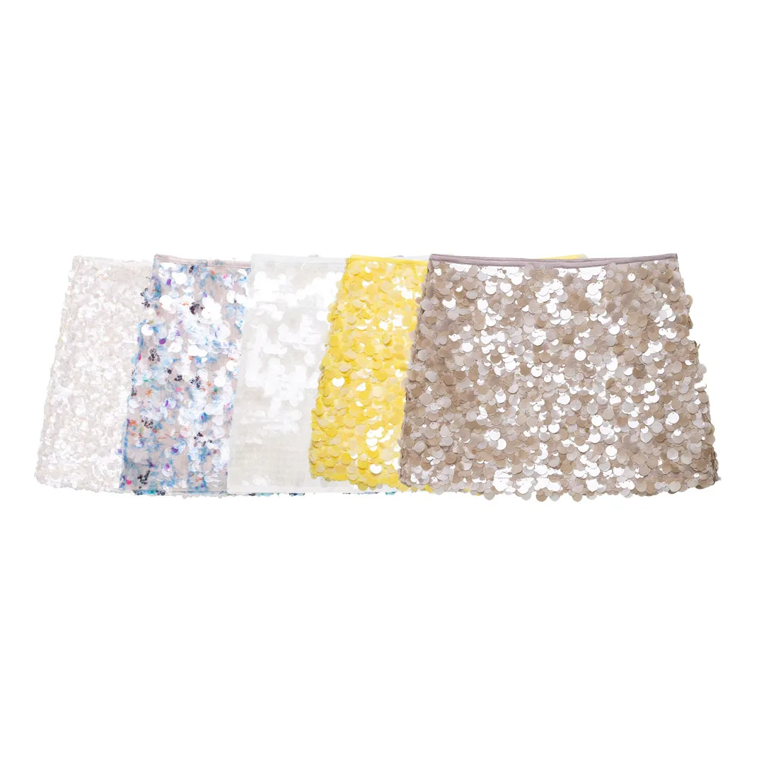 

Topenomi Y2k Fashion Sequin Mini Skirt Women 2025 Summer Slim Fit High Waist A-line Hip Skirts Luxury Versatile Faldas Outfits