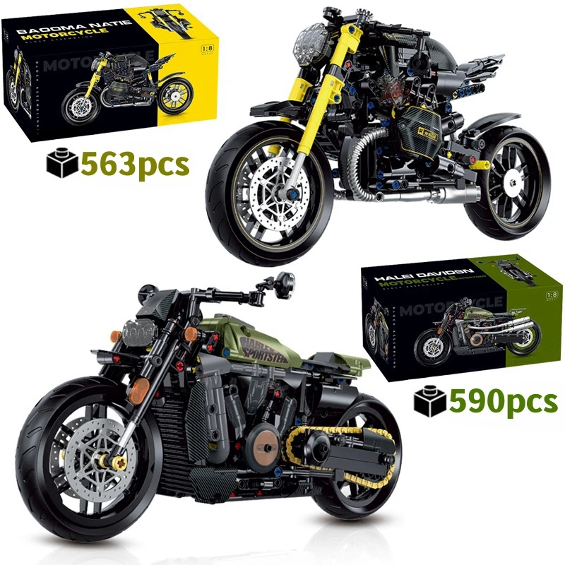 

MOC Technical Building Blocks Motorbike Model City Racing Vehicle Technical Bricks Birthday Gifts Toys for Kids Boys Children