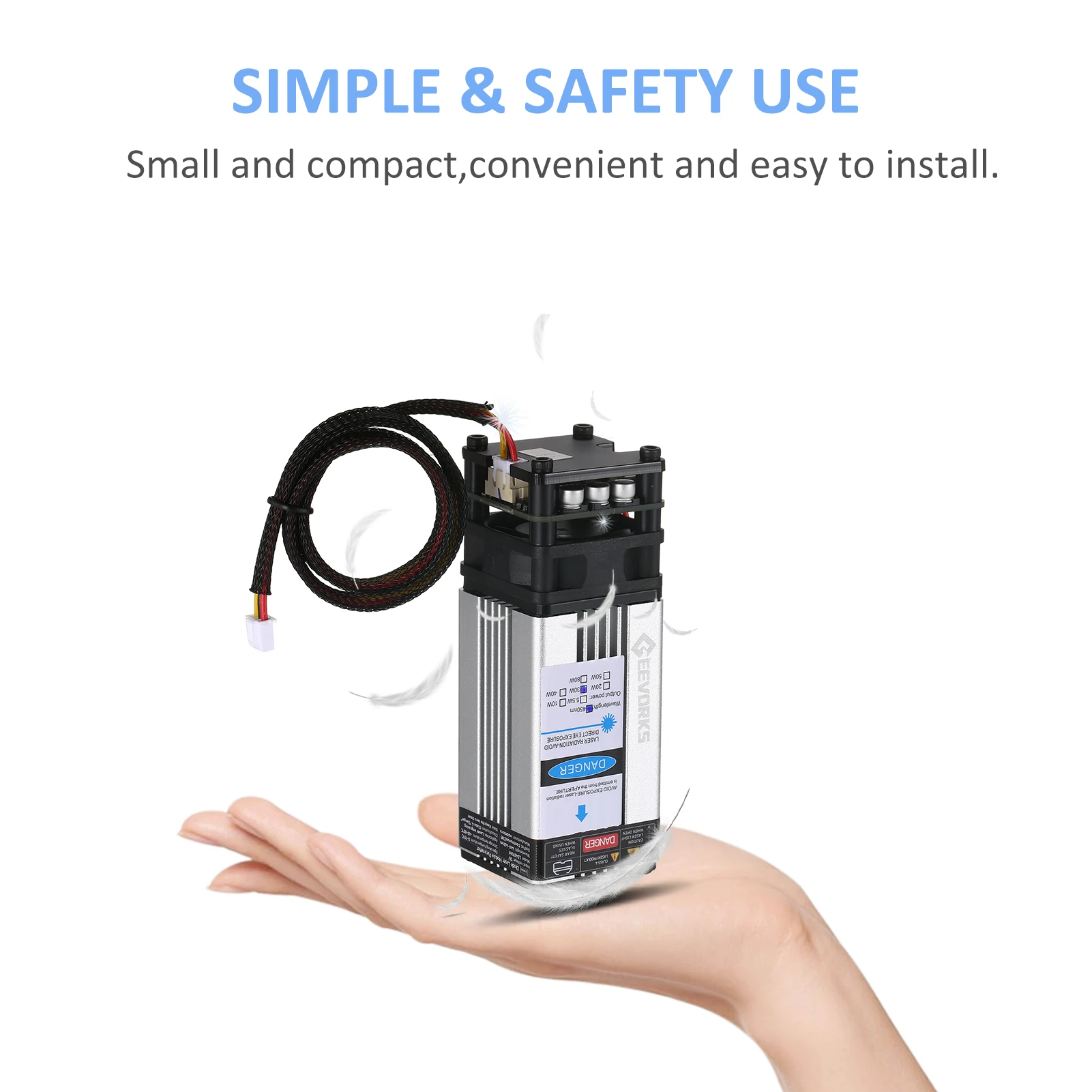 80 واط 40 واط وحدة الليزر 450nm النقش بالليزر رئيس قابل للتعديل البعد البؤري لآلة الحفر بالليزر آلة قطع جهاز التوجيه باستخدام الحاسب الآلي #3