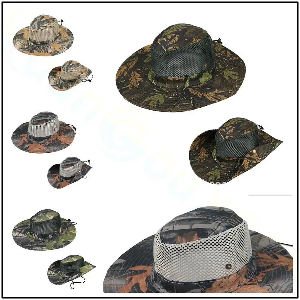 Camouflage Bucket Hat Summer Men Military Tactical Hats Outdoor Hunting Hiking Fishing Camping Fisherman Cap Jungle Invisible