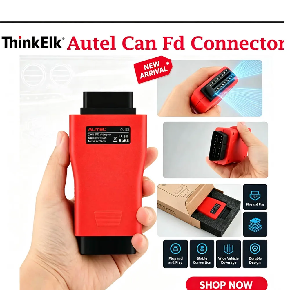 Оригинальный адаптер Autel CAN FD OBD2 для диагностики, поддержка протокола CAN FD, совместим с Autel MaxiSYS VCI 100 VCI