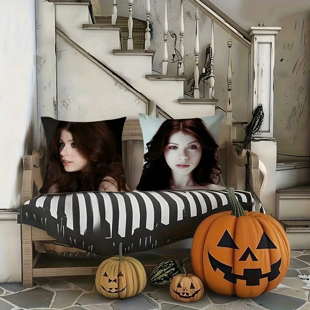 المغني M-Michelle T-TrachtenbergS كيس وسادة لينة أفخم النسيج مزدوجة الوجهين طباعة ديكور غرفة المعيشة المنزلي هدية وسادة