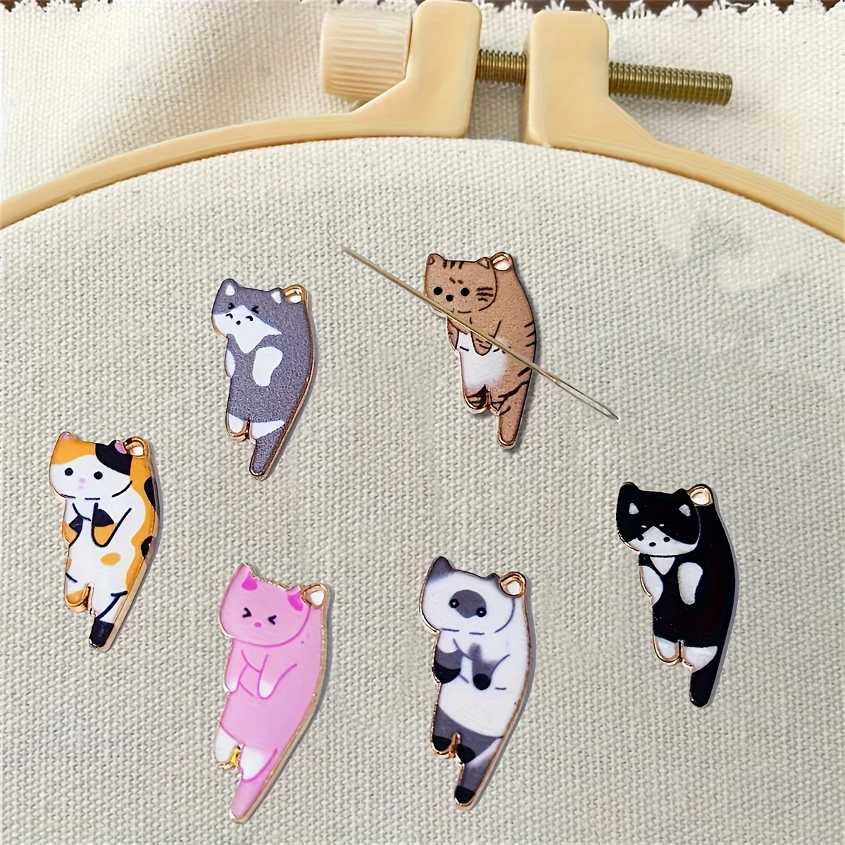 Magnetic Cat Needle Threader Set, Cross-Stitch Embroidery Organizer, Anti-Loss, Ideal Gift for DIY Craft Enthusiasts