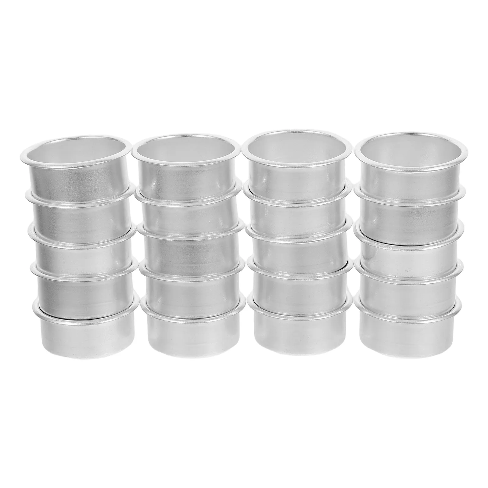 

20pcs Aluminum C Tealight C Holder Cup Tealight Holder Safe DIY Empty Tins Christmas Votive Mold Container