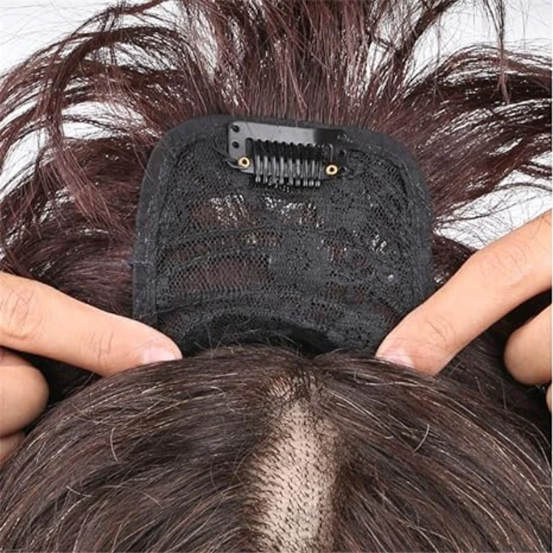 Echthaar Spitze Frontal Perücke für Frauen Baby Clip-On Haar Topper kurze Mais lockige Verlängerung Abdeckung weiß spärliche Perücken Haarteil