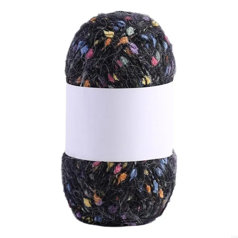 97BA 3 لفات غزل للحياكة اليدوية قوس قزح اللون نقطة الموهير غزل مريح خيوط من الكروشيه غزل ناعم للأوشحة شالات البطانيات