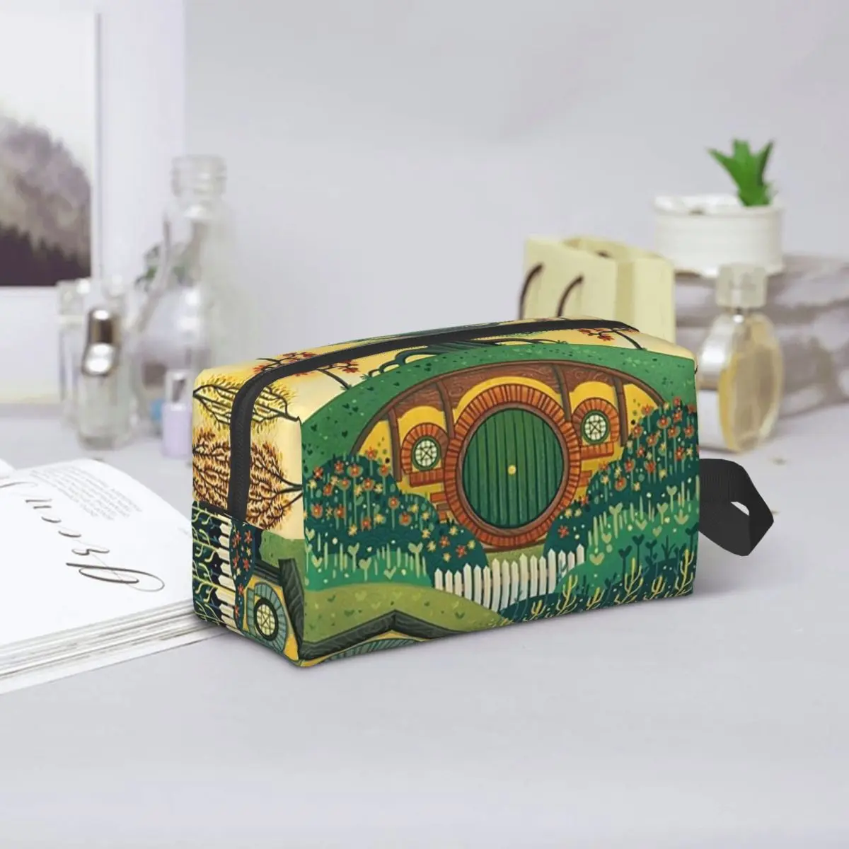 Visit The Shine Poster-1 Makeup Bag Cosmetic Organizer Storage Dopp Kit Toiletry Cosmetic Bag Women Beauty Travel Pencil Case