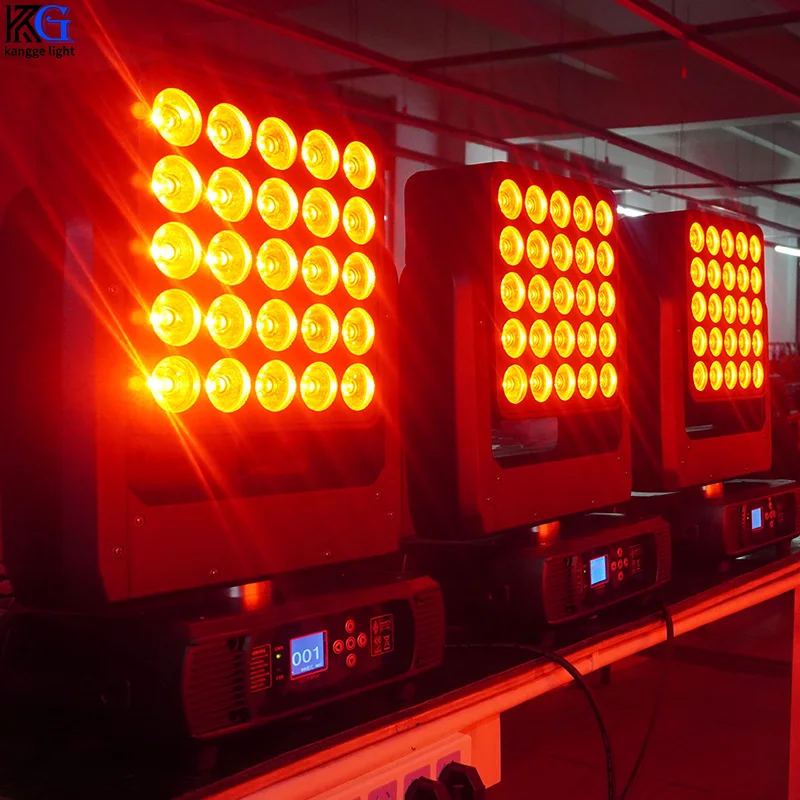 LED 25pcs Matrix Moving Head Light Stage Fixed Pattern Strobe Light 4in1 Concert DMX Controller Beam Effect For DJ Disco Wedding