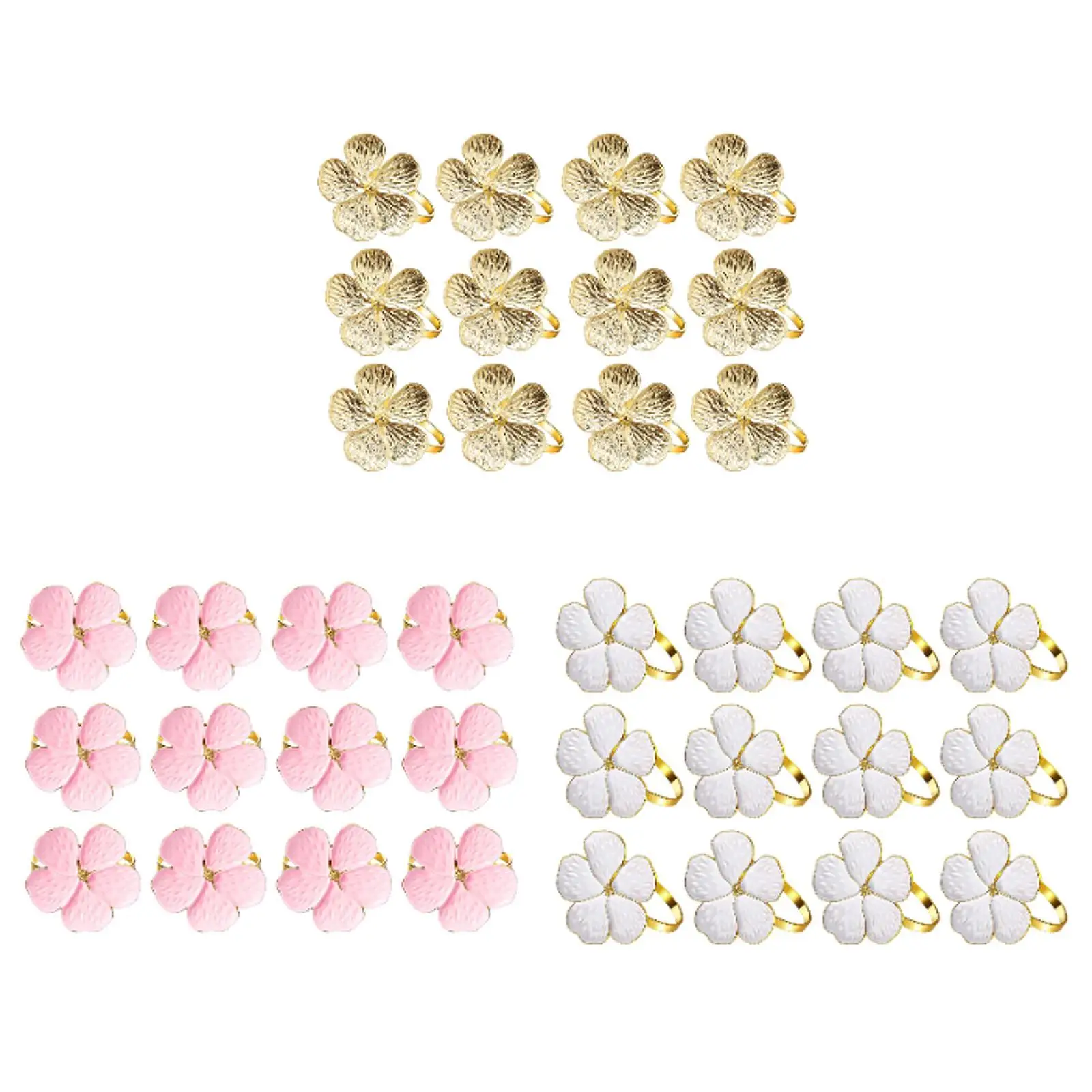12 Pieces Table Napkin Rings Flower Shaped Napkin Rings Holder for Dinning Table Dinner Birthday Thanksgiving Formal or Casual