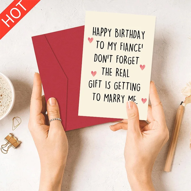 

Happy Birthday Card for Fiance, Funny Birthday Greeting Card for Fiance, Humorous Birthday Gift Card to My Fiance