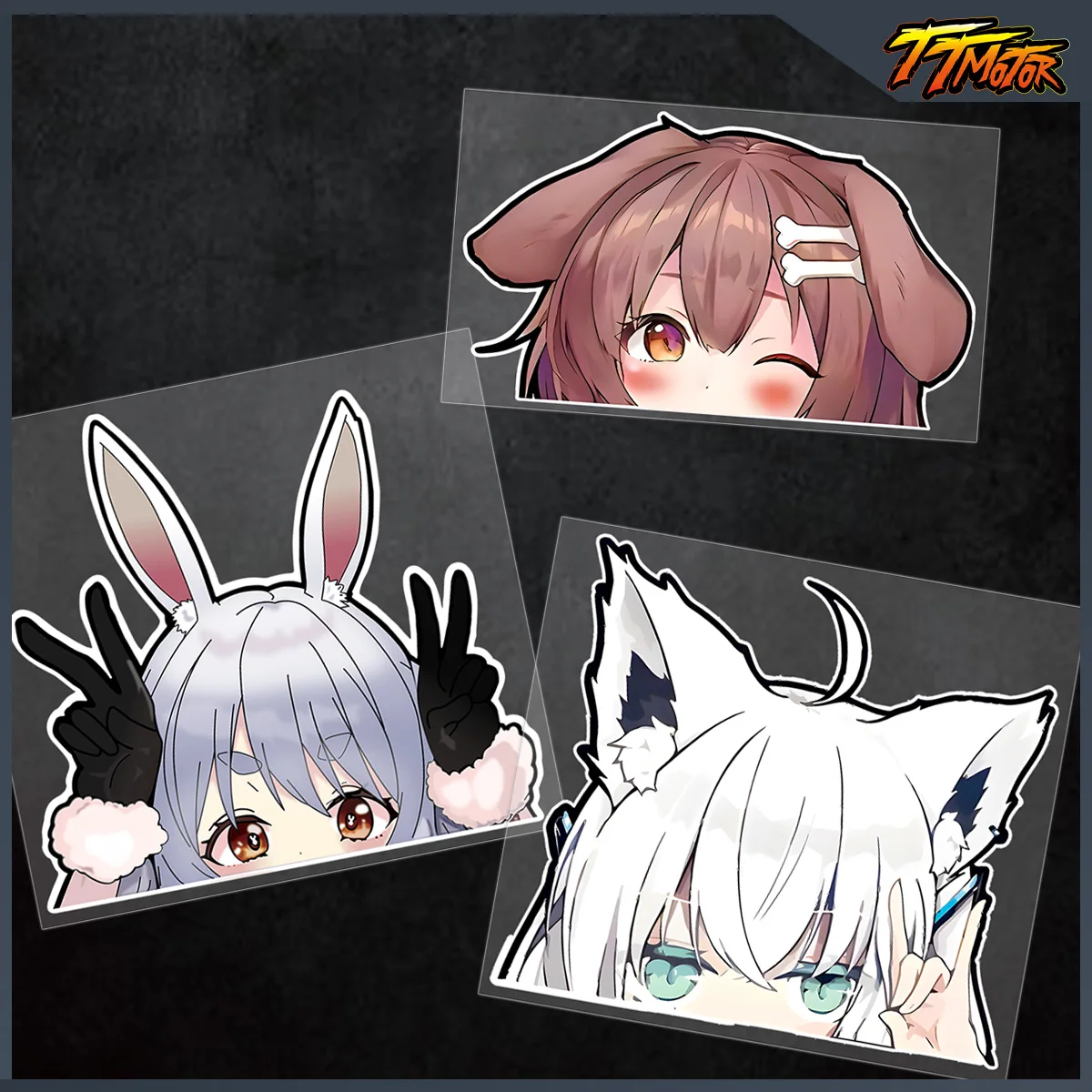 

JDM Anime Cartoon Cat Ear Girl Reflective Vinyl Motorcycles Accessories Stickers For VOGE Kawasaki Yamaha BMW Honda CFMOTO KTM