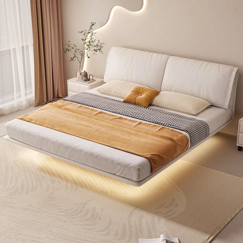 Elephant ear dermis suspension bed modern simple cream wind master lying soft bag suspended induction lamp