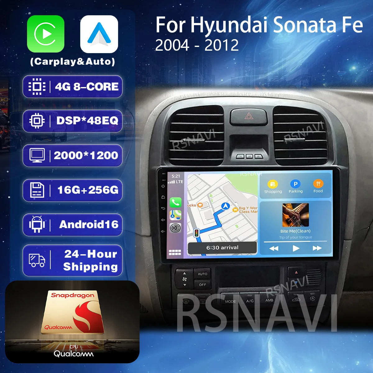 Android 16 Carplay Auto 2K Screen Car Radio Multimedia Player For Hyundai Sonata EF 2001 - 2012 Autoradio GPS Stereo Head Unit