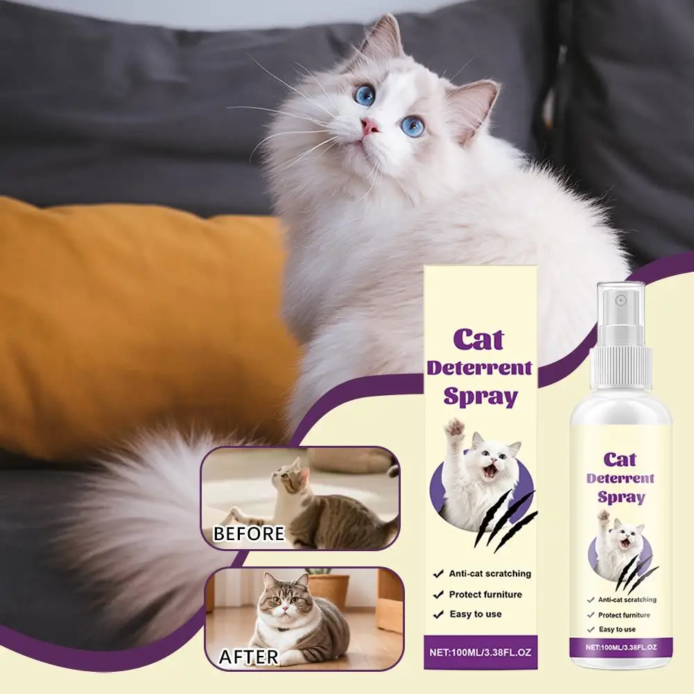 رذاذ مضاد للخدش للحيوانات الأليفة، زيت قشر الليمون، ديناتونيوم بينزويت يمنع القطط من الخدش، يحمي الأدوات المنزلية #4