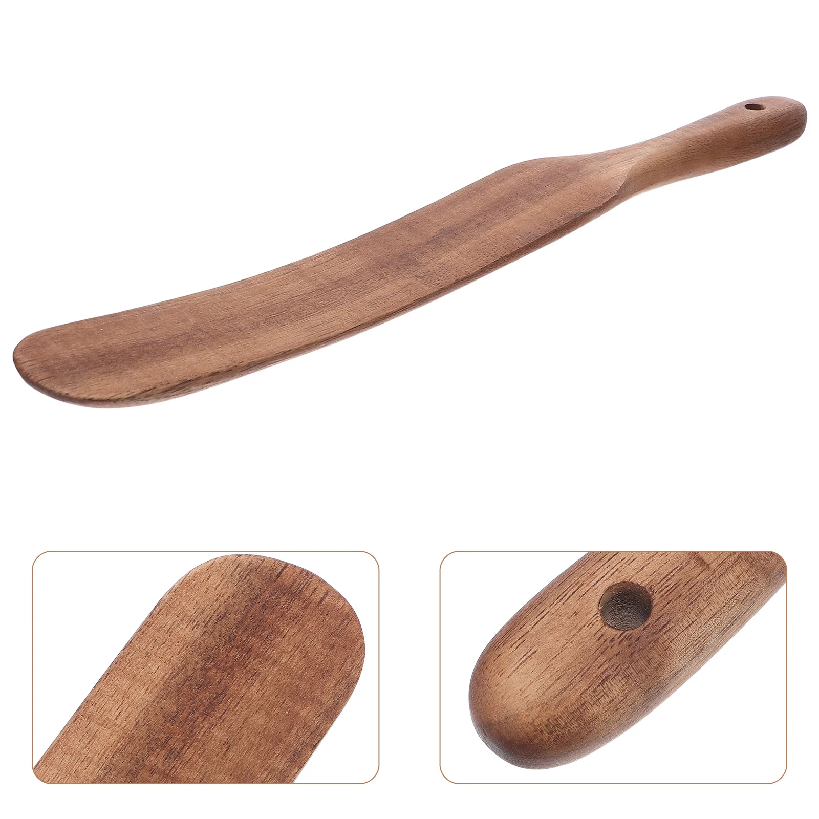 

2pcs Wooden Spatula For Sourdough Starter: Natural Wood Bread Mixing Stir Stick Long Handle Kitchen Cooking Tool Nonstick Pans