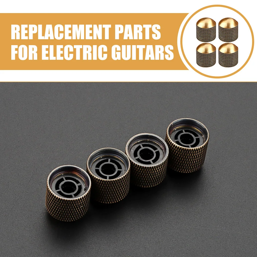 

4Pcs Metal Guitar Volume Control Knobs Replacement Tone Rotary Potentiometer Caps for Electric Guitar Bass Accessories