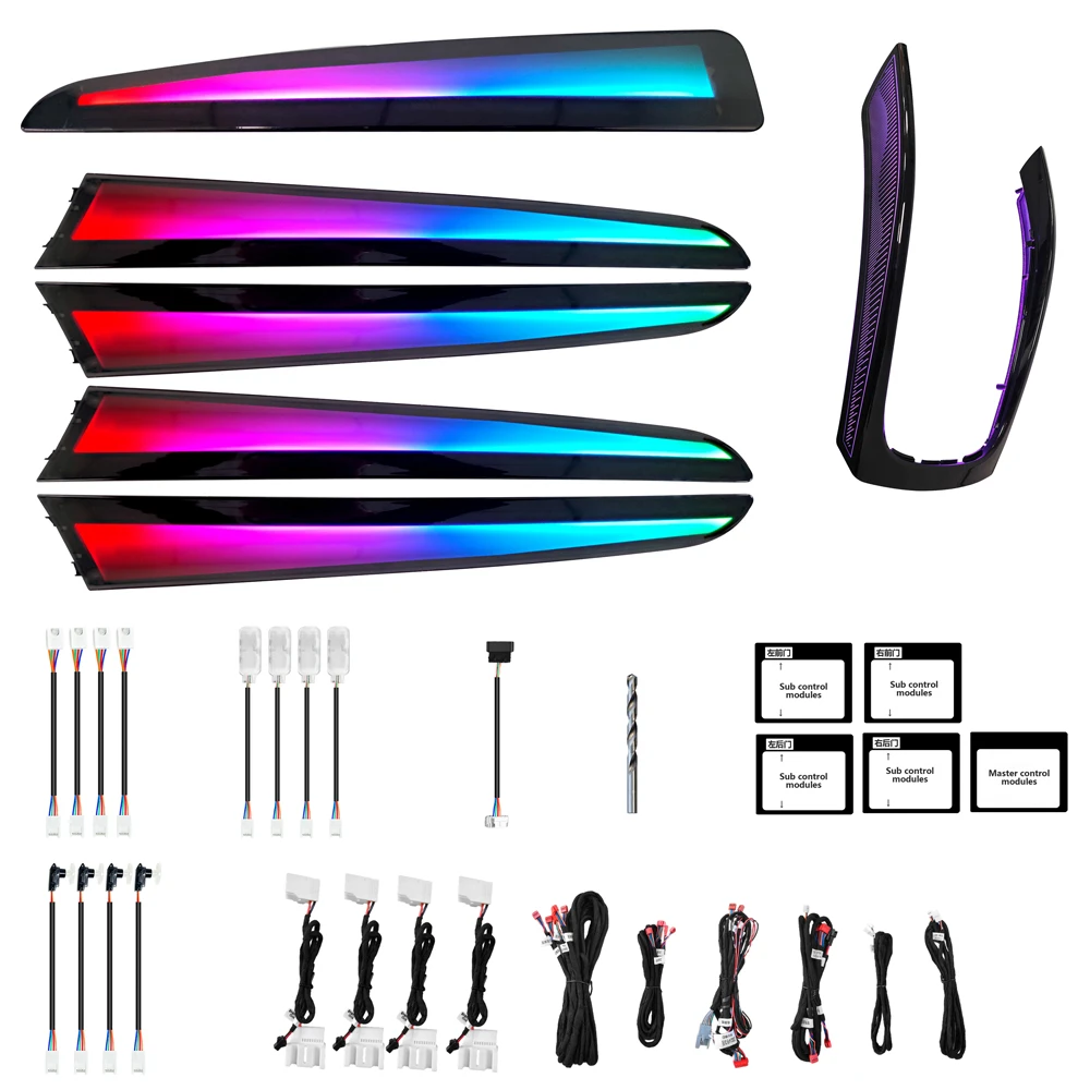 

ICarsin Upgrade 64 Colors Ambient Lighting for A4 B8 Q5 2010 to 2017 B5 Interior LED Light Dashboard Door Trim Accessories