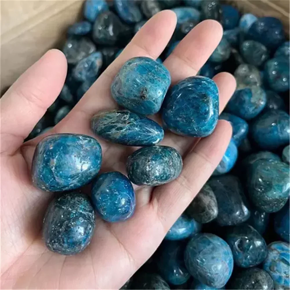Natural Blue Apatite Stone Tumbled Polished Crystal Pebble Healing Chakra Reiki Home Energy Decoration Collection - Image 2