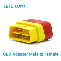 SETOCONT 16 Pin 12V 24V OBD Adapter J1962 Male to Female OBDII Connector Pin to Pin All Connected OBD2 Converter ST-SOA-008B