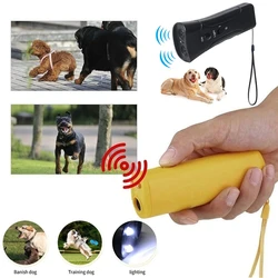 New Pet Dog Repeller Ultrasound Pet Training Anti Barking Control Devices 3 in1 Stop Bark Deterrents Trainer With LED Flashlight