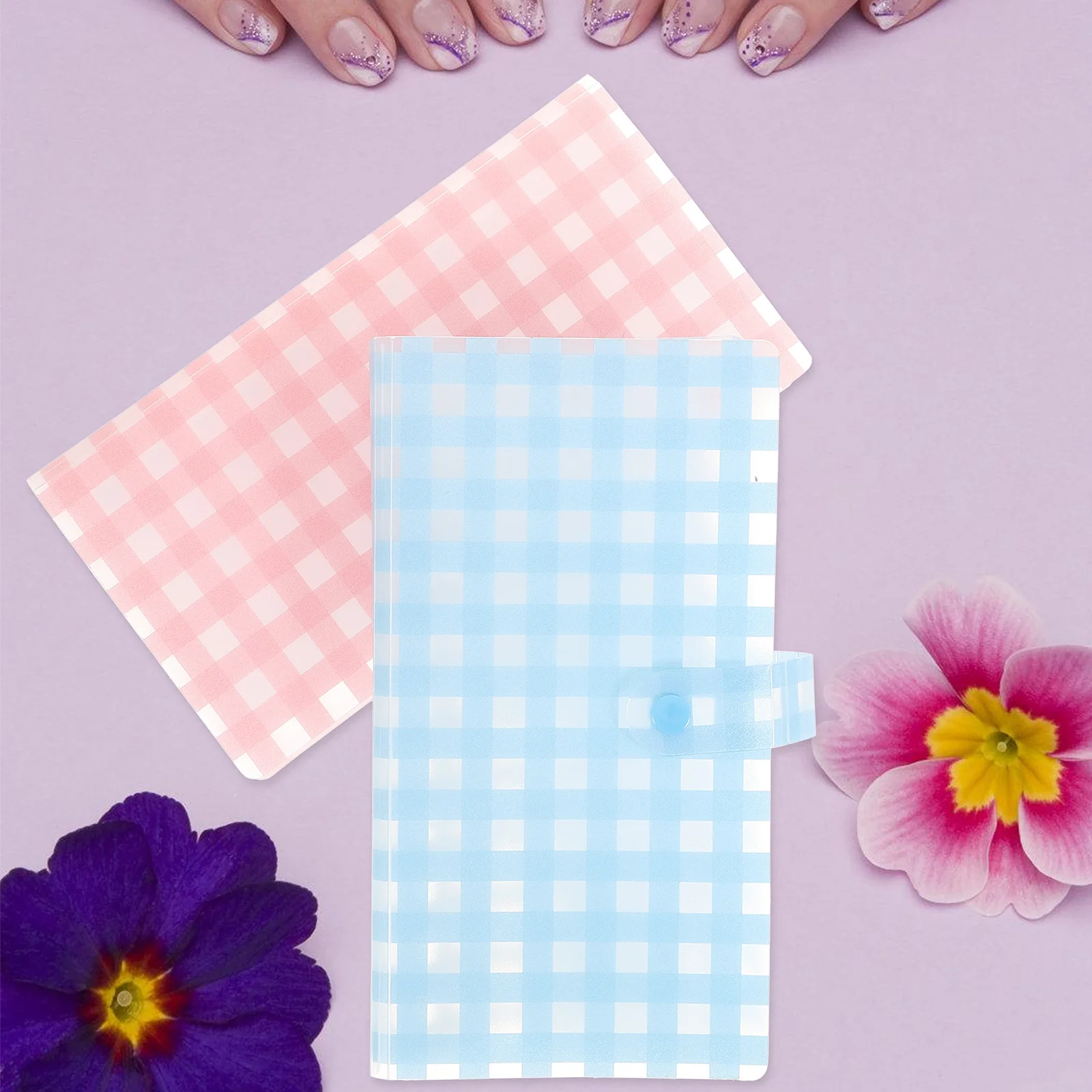 2Pcs Sticker Organizer Storage Book Blank Binder for Nail Art Collection Waterproof Tear Resistant Portable Design for Craft