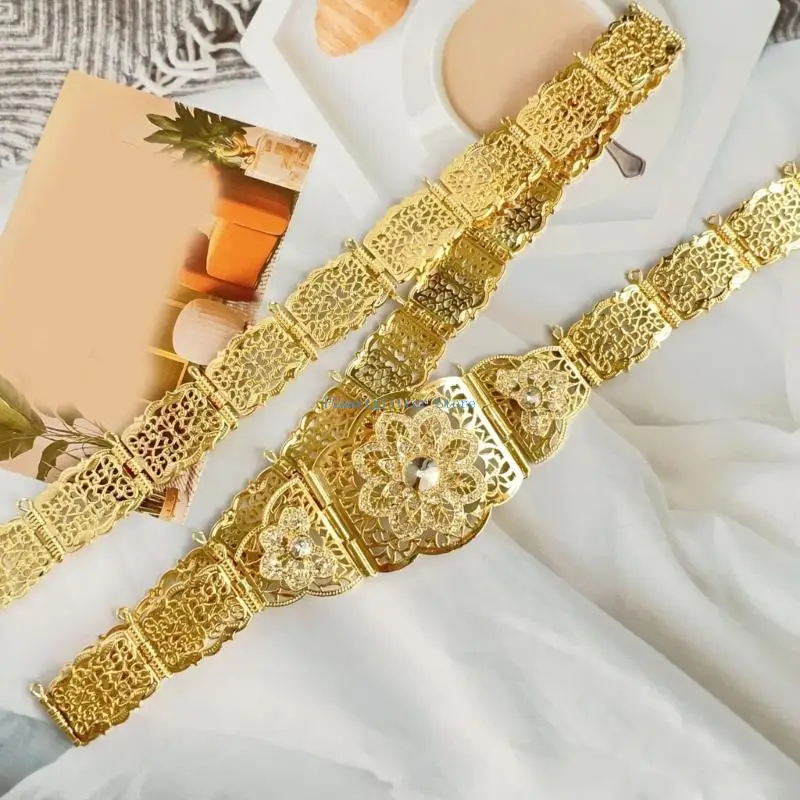 652B Trendy Waist Chain Wedding Waist Chain Belly Chain for Dress Elaborate Charm