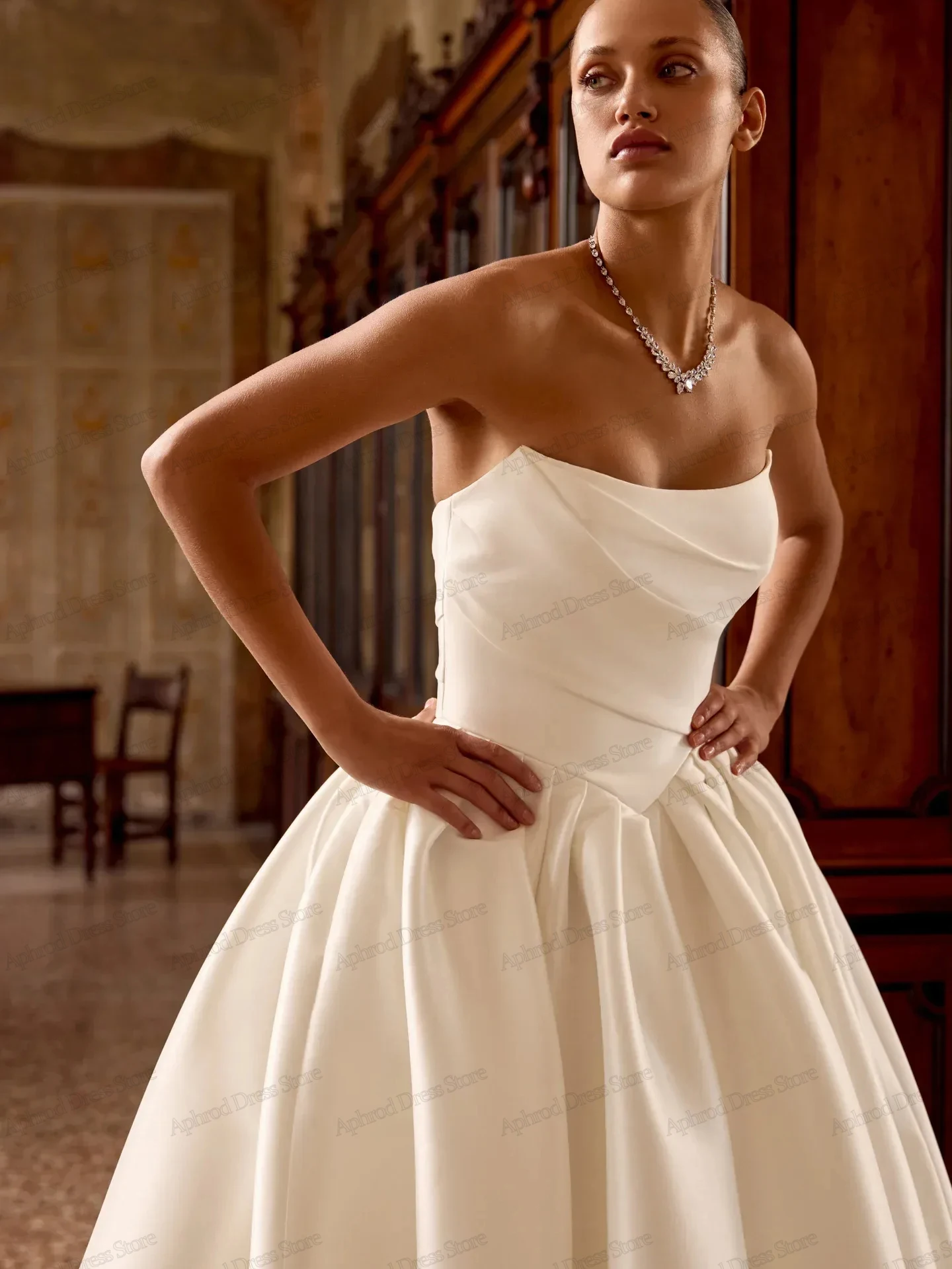 فساتين زفاف كلاسيكية زي العرائس البسيط مثير بدون حمالات بدون ظهر رداء للحفلات الرسمية فيستدوس دي نوفيا مخصص 2026 #3