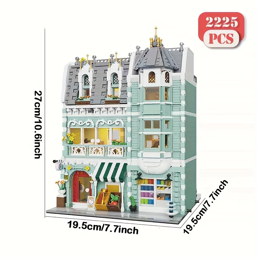 الطوب الصغير متجر بقالة 2225 قطعة ألعاب مكعبات البناء نموذج معماري الطوب اللعب زينة هدايا عيد الميلاد للأصدقاء