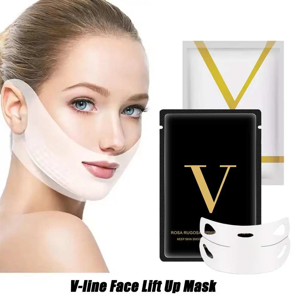 Siliconen V Face Lift Masker Zachte Gel Anti Rimpel Tape Verminderen Vorm Riem Herbruikbare Dubbele Patch Whiten Bandage Kin Afslanken S D4l4