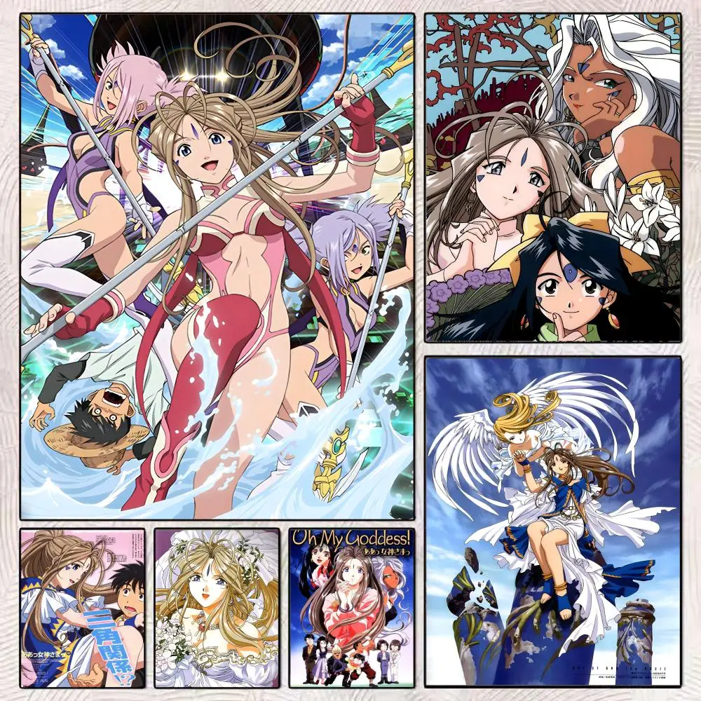 Anime Ah! My G-Goddess Poster HD Art Mural Wallart Poster Waterproof Vintage Print Decor for Home Decoration DIY Durable