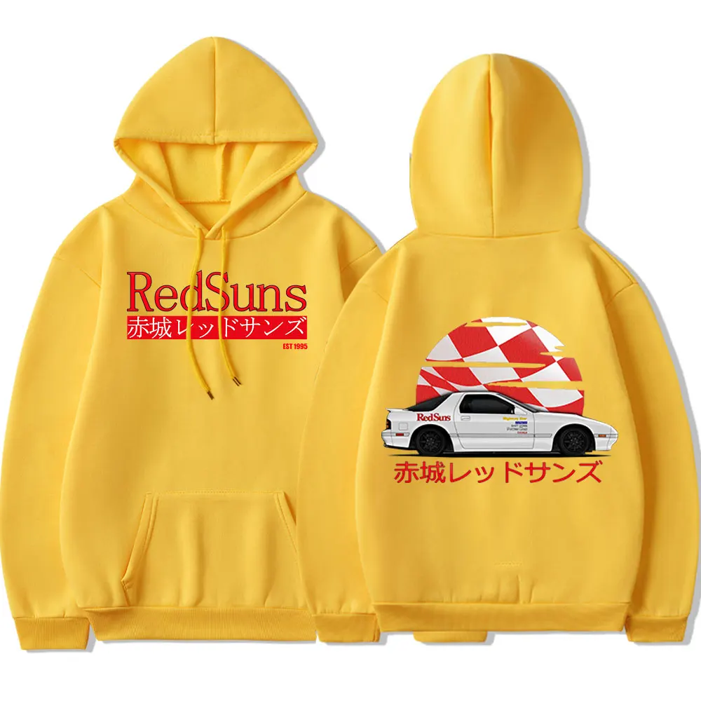 Initial D Drift Akagi RedSuns Hoodie Japanese Anime AE86 Men Women Fashion Hoodies Streetwear Sweatshirts JDM Automobile Culture