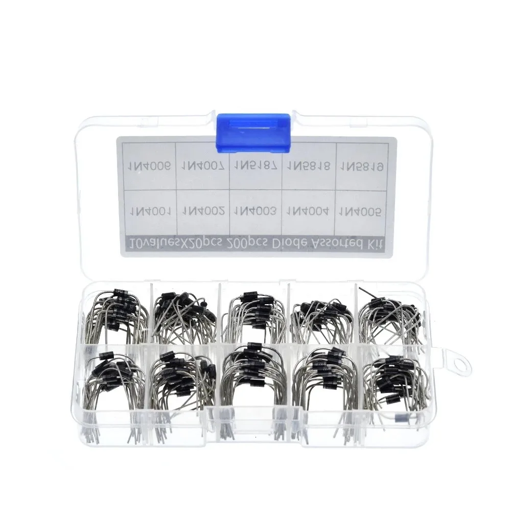200Pcs 10 Values Rectifier Diode Assorted Kit 1N4001 1N4002 1N4003 1N4004 1N4005 1N4006 1N4007 1N5817 1N5818 1N5819 with Box