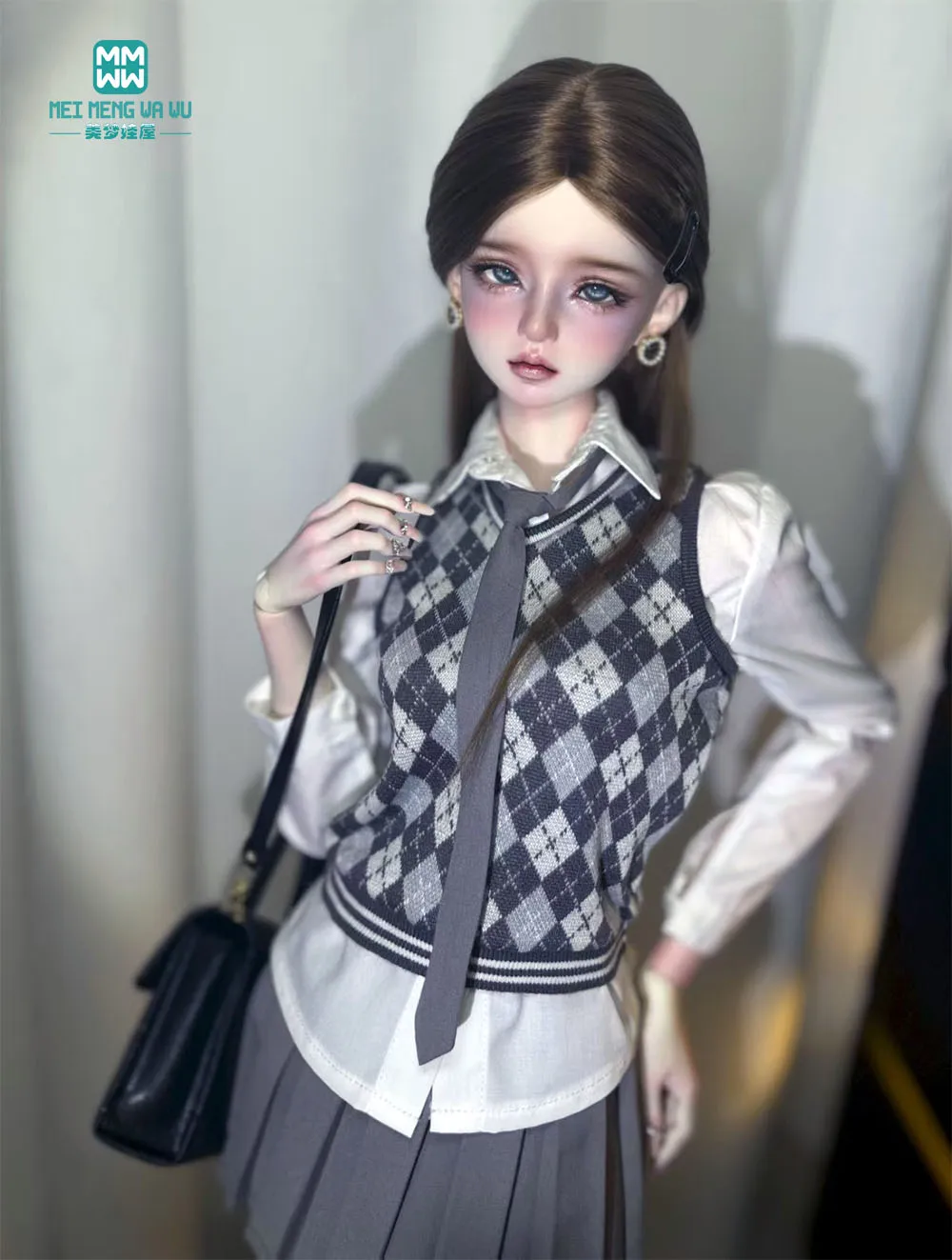 

Одежда для куклы Модный клетчатый жилет для 1/4 1/3 BJD Кукла Одежда DD SD MSD Игрушечная кукла с шаровым шарниром